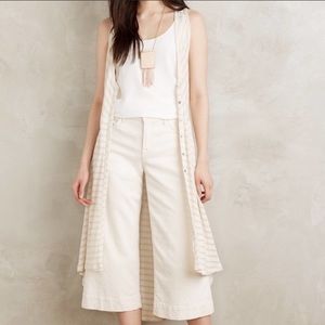 Anthropologie Ivory Striped Garment